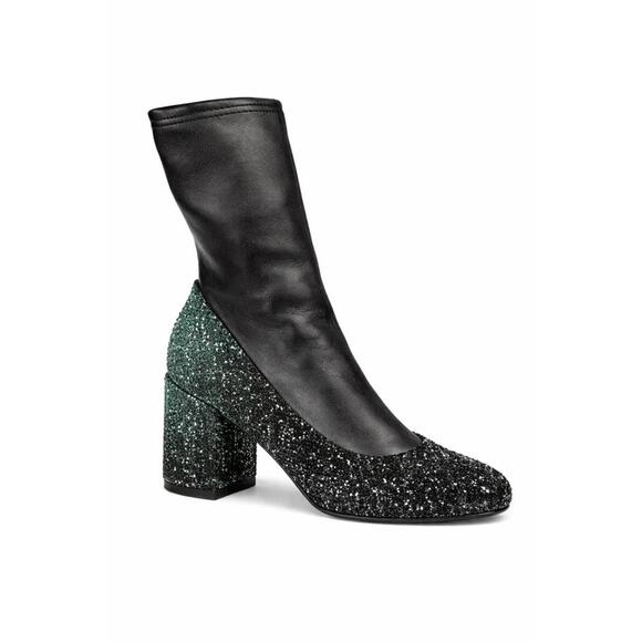 Premiata Shoes - Premiata Sock Ankle Boots EU 35 US 5 Black Crystal Glitter Block Heel Womens NWB